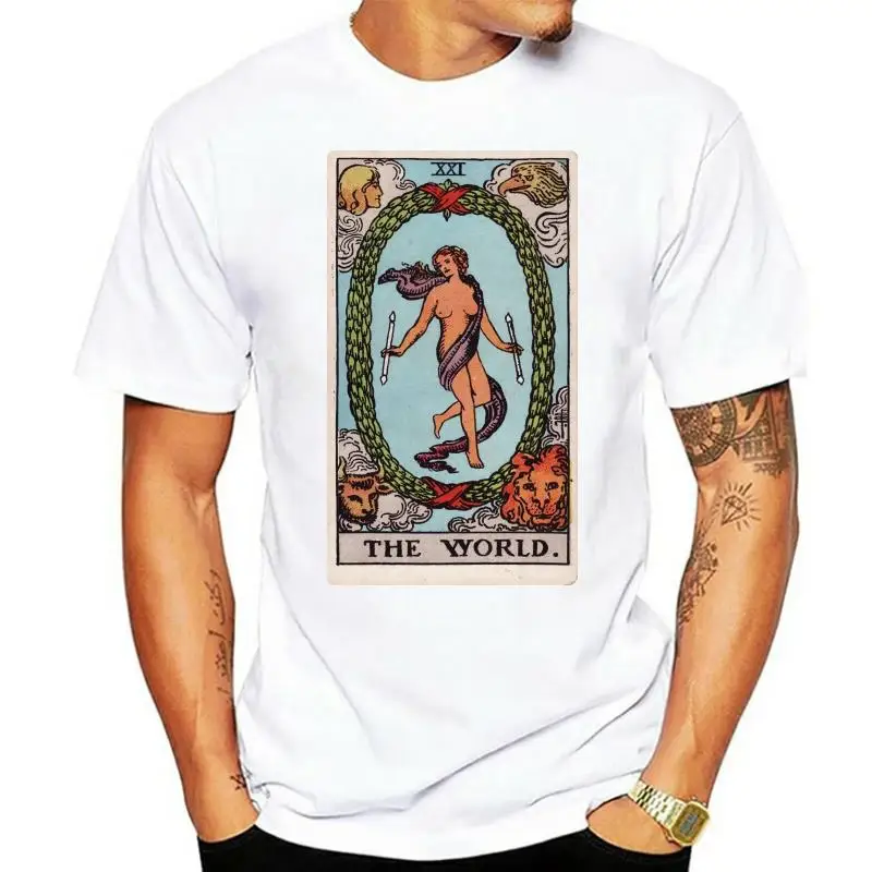 The World Tarot Card Art Logo Woman's T Shirt Black (Sizes S-2XL) Cool Casual pride t shirt men Unisex Fashion tshirt free