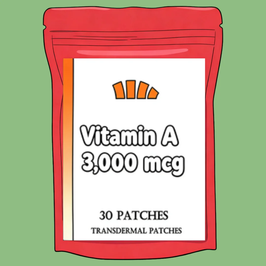 Vitamin A 3,000 Mcg Premium Formula Transdermal Patches, Contains Biotin & Folic Acid, Maximum Strength Rapid Sbsorption