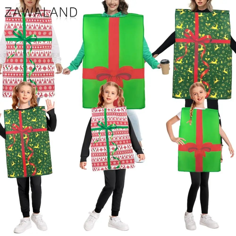 

Zawaland Funny Christmas Gift Box Dress Up Cosplay Costume Adult Boy Girl Carnival Disguise Wear Holiday Purim Party Fancy Suit