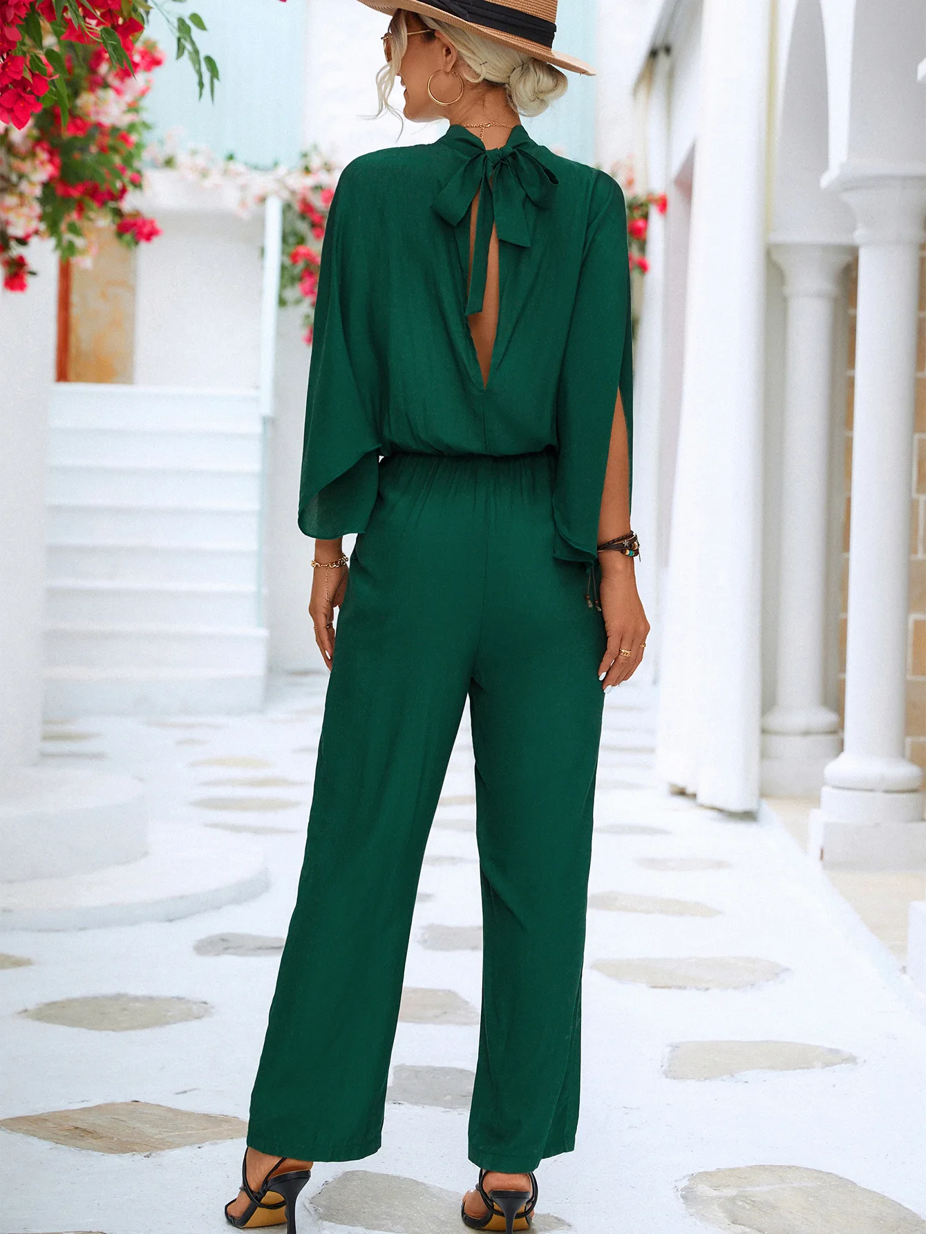 Jumpsuits for women 2022 elegant Autumn Elegant Casual Long Sleeve Solid Color Waist Loose Wide Legs Pants Jumpsuit