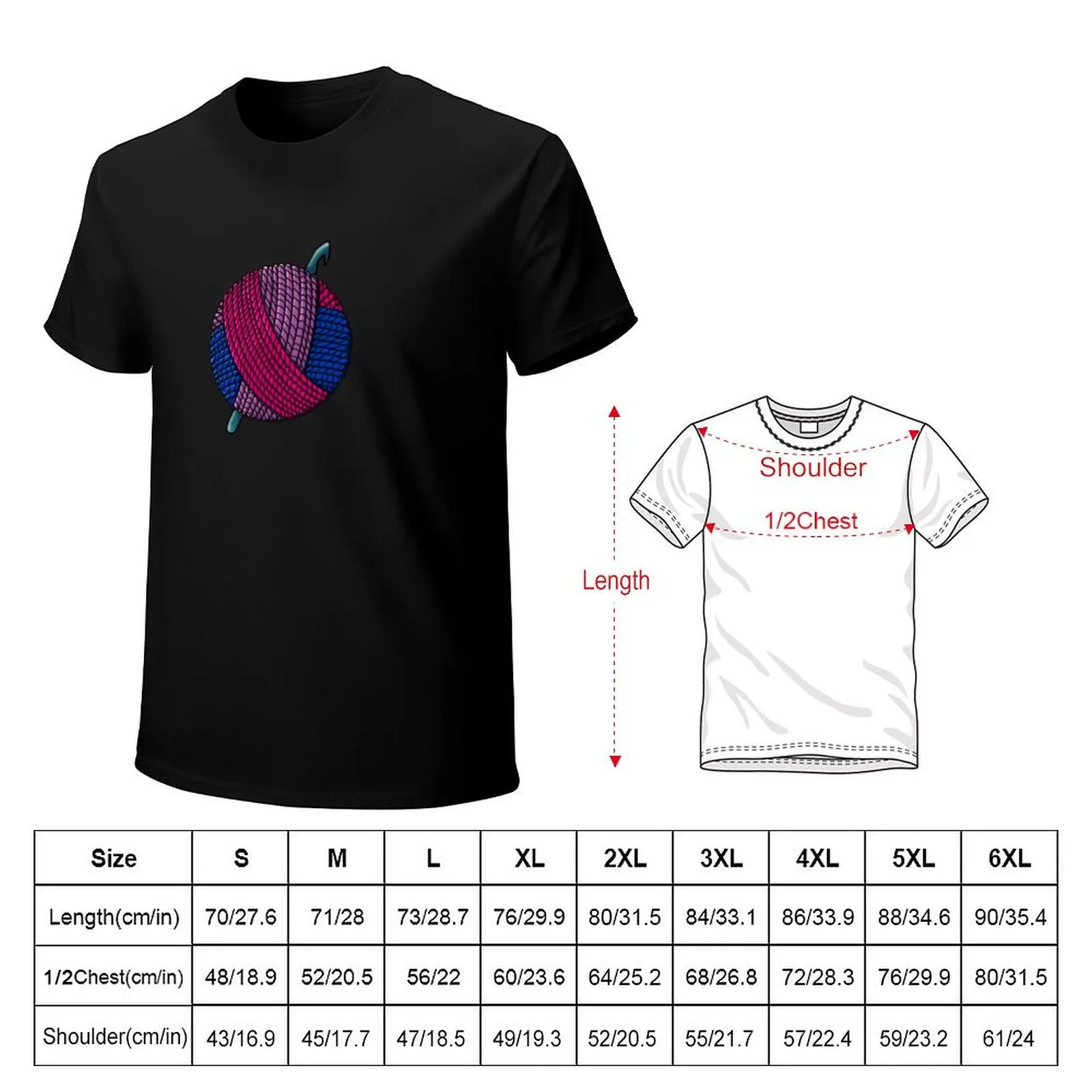 Bisexual Pride yarn with crochet hook T-Shirt Urban Style Print T-Shirt