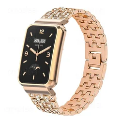 Bracelet For Xiaomi Mi Band 7 Pro Strap Case Protector Diamond Metal Watch Band For Mi Band 7 Pro Protective Cover Bumper Frame