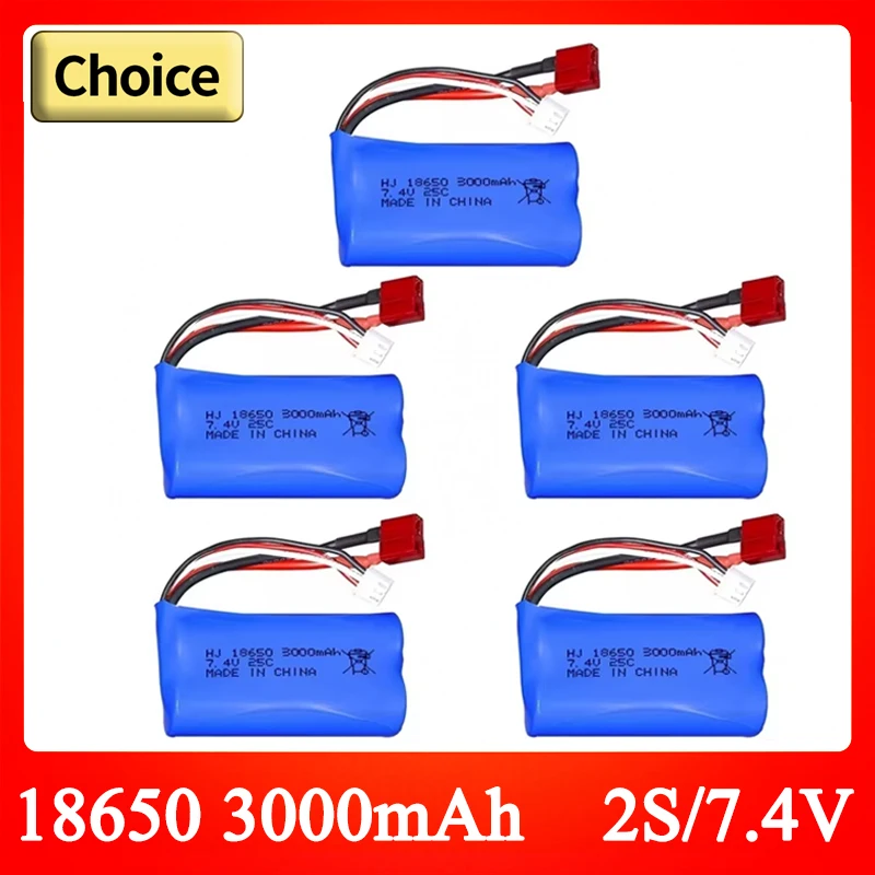 7.4V 3000mAh 18650 Lipo Battery for Wltoys 10428 /12428/12423 RC Car Parts 2s 7.4v battery For Wltoys 144001 A959-B A969-B Q46