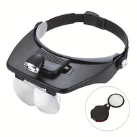3.5x head mounted LED illuminated magnifying glass with 4 different lenses, clock repair tool magnifying glass