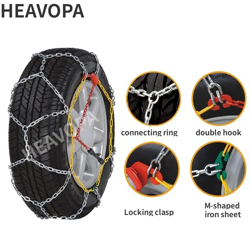 Full-coverage anti-skid chains for 235/65R17 tires of SUVs and sedans, wear-resistant, for getting out of snow traps