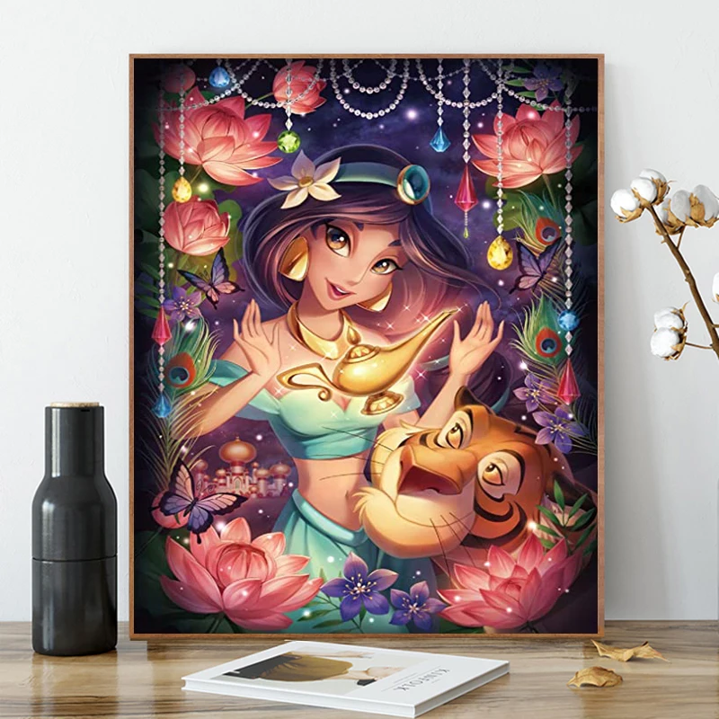 

Набор для алмазной вышивки: Мультяшная Алaddin-лампа, Принцесса Жасмин, маленький размер, для детской спальни