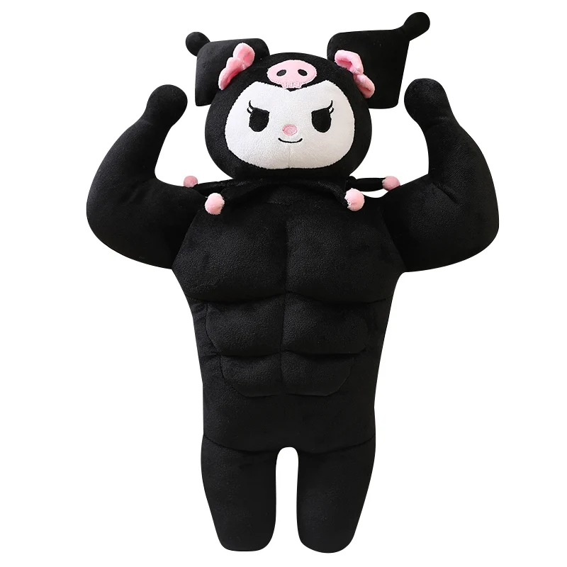 Sanrio Muscle Plush My Melody Toys Kuromi Cinnamoroll Peluches Dolls Kawaii Room Decor Sofa Cushion Sense Of Security Gift