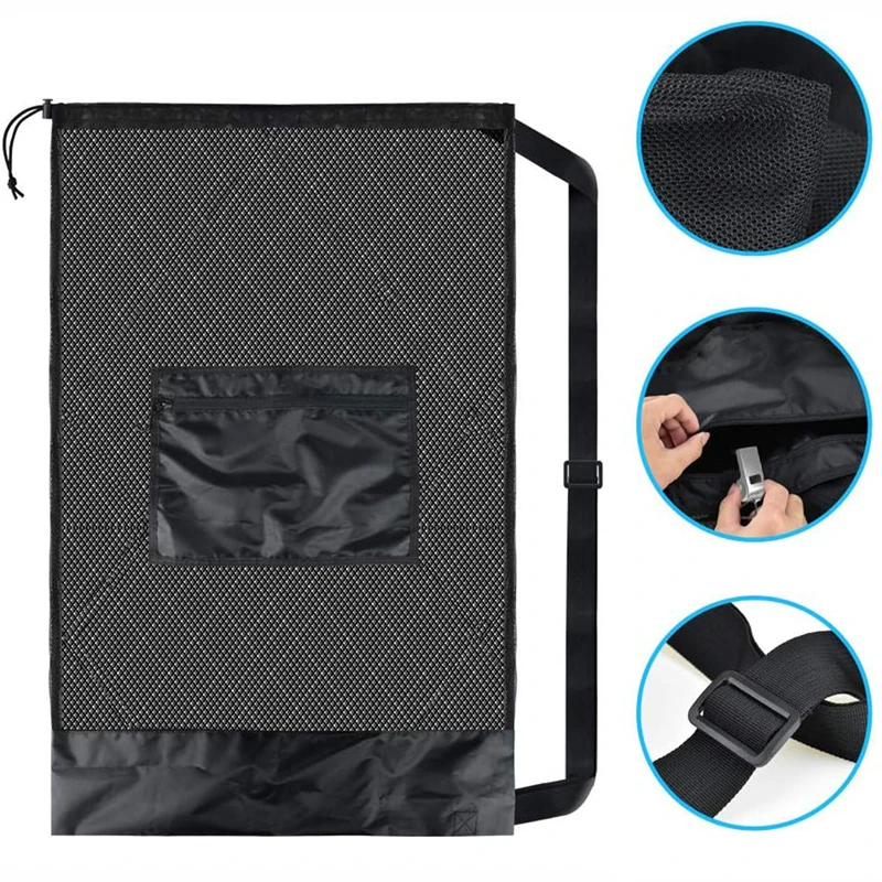 Large Mesh Bag For Storing Basketball Football Volleyball Adjustable Drawstring Shoulder Bag Ball Sports Training Equipment