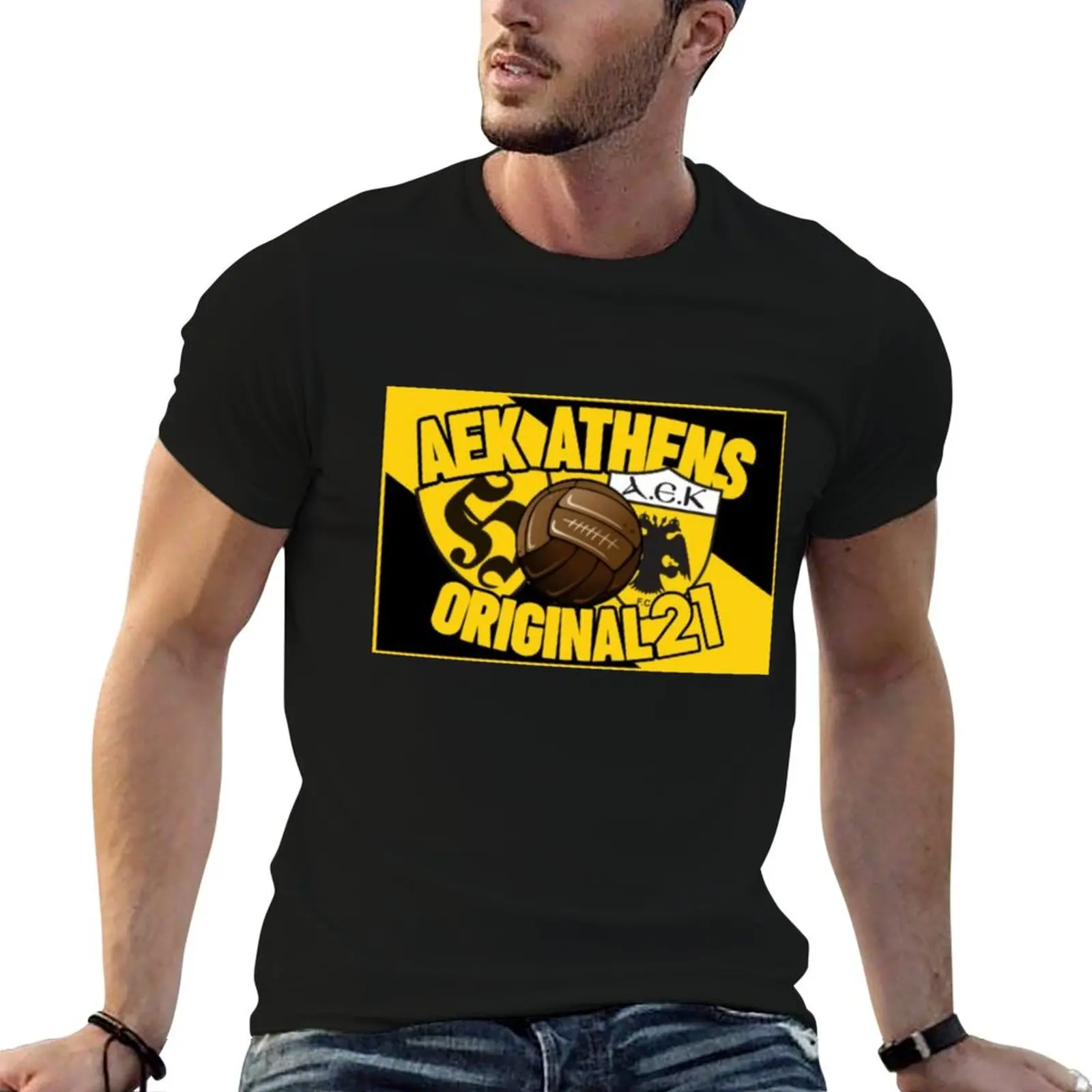 AEK ATHENS FC T-Shirt anime clothes customs design your own heavyweights Men's t-shirts