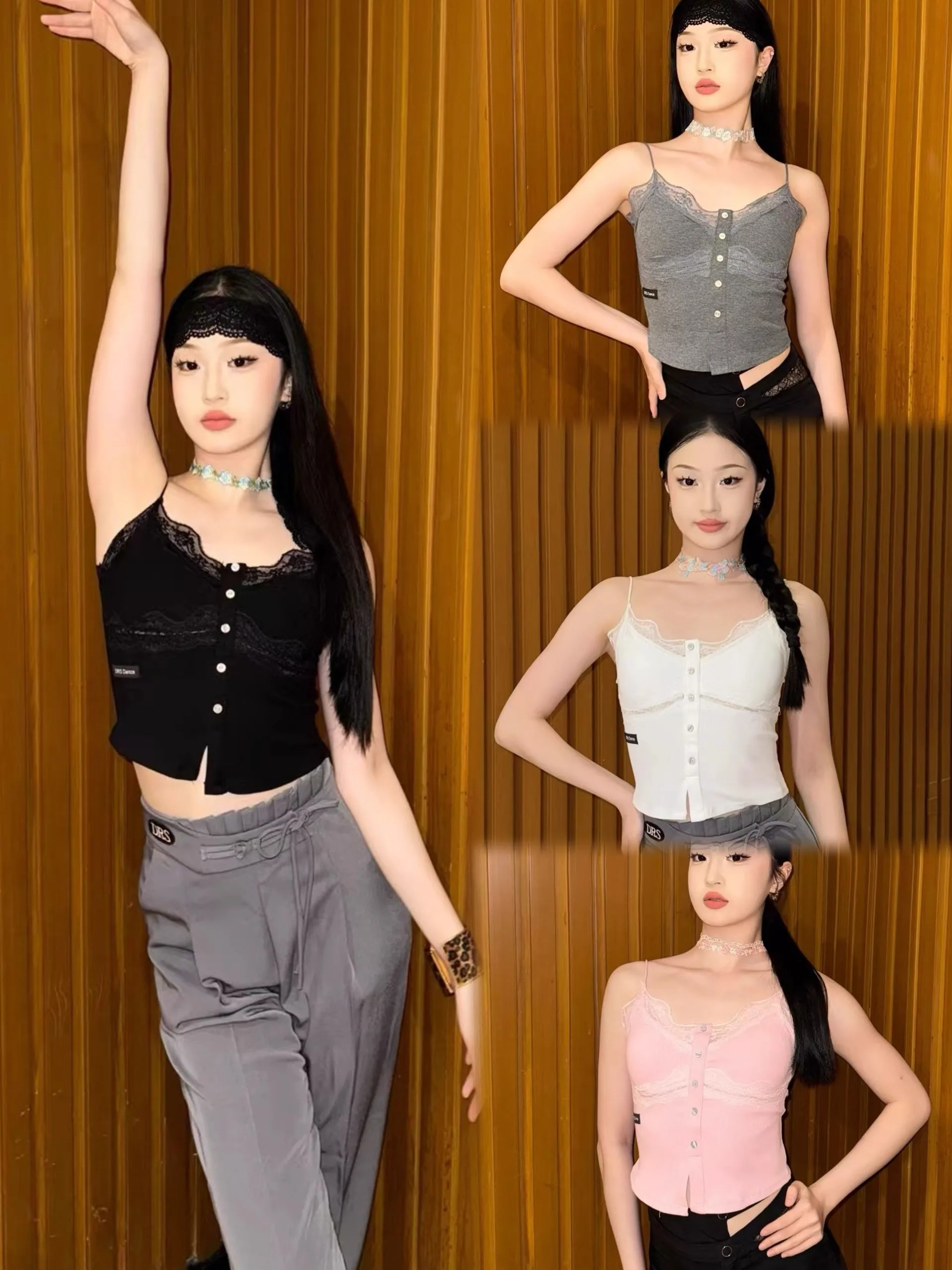 

Платье для латинских танцев в Великобритании, женское кружевное укороченное топ на пуговицах с кружевной вставкой, модная повседневная одежда, костюмы для бальных танцев