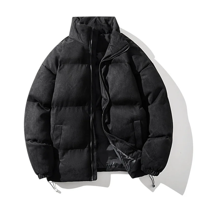 Men Winter Parkas Down Jacket Fashion Thicken Cold-proof Solid Color Male Coat Stand Collar Long Sleeve Loose Man Outerwear
