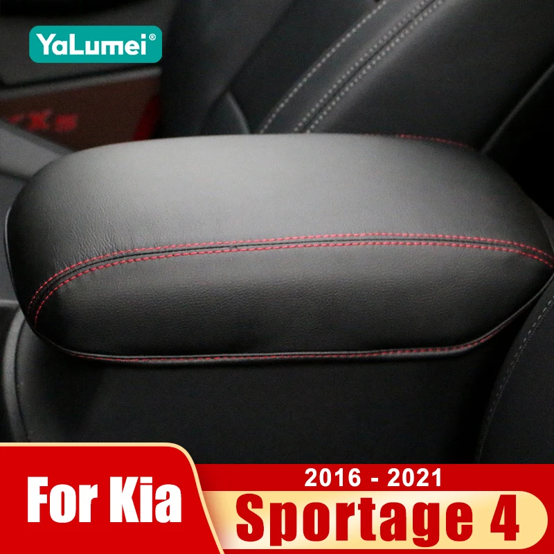 Für Kia Sportage 4 QL 2016 2017 2018 2019 2020 2021 PU Leder Auto Armlehne Box Schutz Abdeckung Dekoration Zubehör ﻿