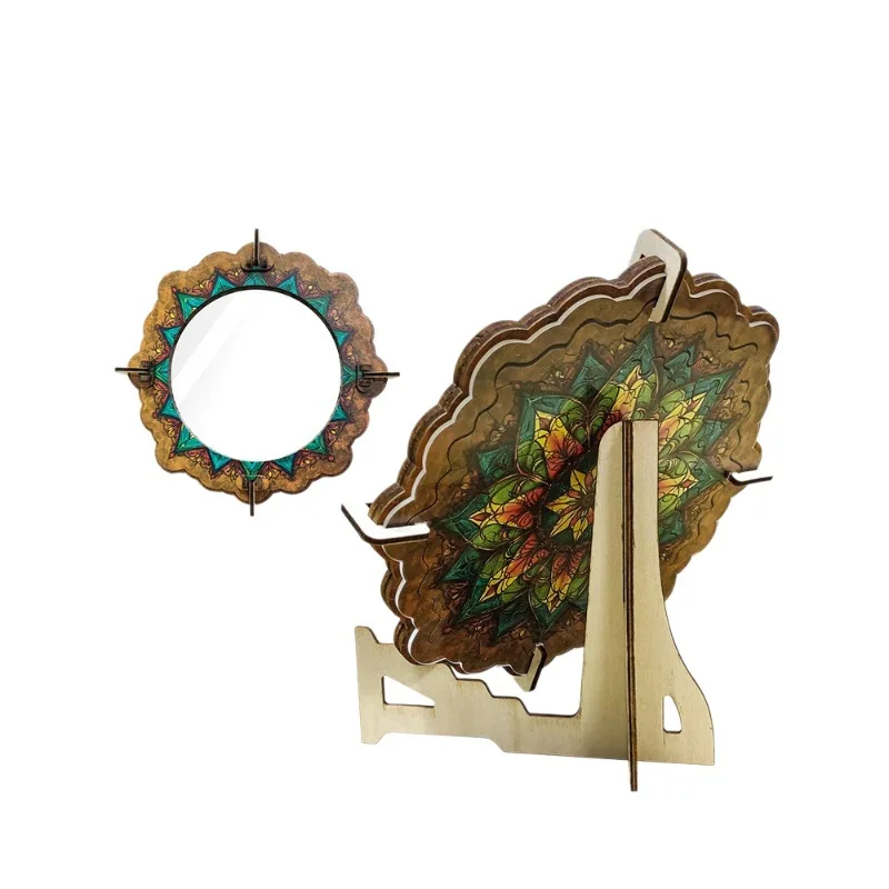 Irregular Shape Datura Wooden Jigsaw Puzzle Acrylic Mirror Creative Art Decoration High Difficulty Puzzle Game Toy Holiday Gifts