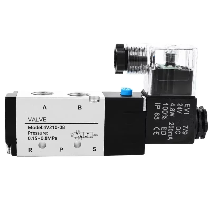 High Quality5 Way 2 Position Directional Pneumatic Valve 4V110-06/4V210-08 4V310-08 4V415Solenoid Valve 3V210-06 Pneumatic Parts