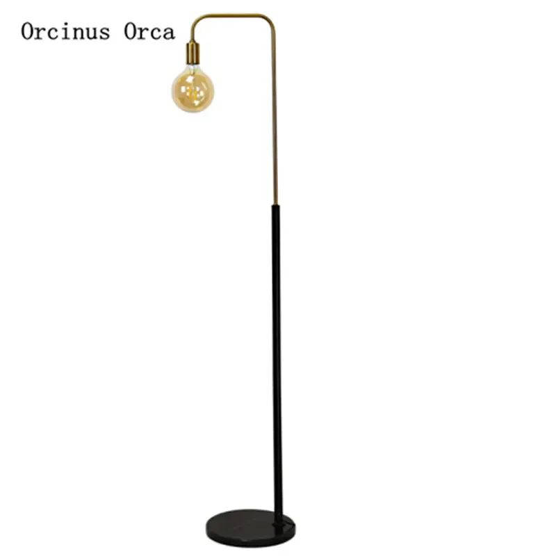 American retro brass floor lamp living room bedroom study northern Europe creative glass fishing vertical table lamp