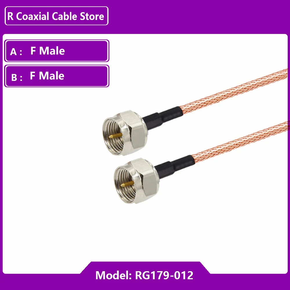 1pc RG179 Cable 75 Ohm F Male Plug to F Male Plug Connector Cable RF Coaxial Extension Pigtail for TV Set-top Box DIY Jumper