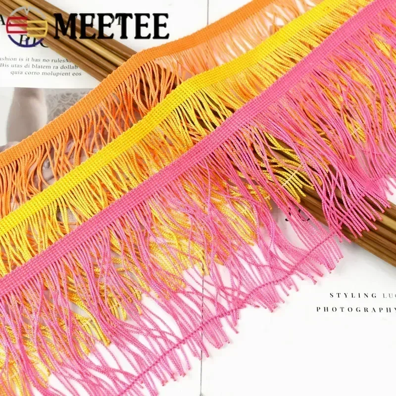 10Yards Meetee 10/15/20/30cm Polyester Tassel Fringe Trim Lace Ribbon DIY Sewing Latin Dress Garment Decoration Accessories