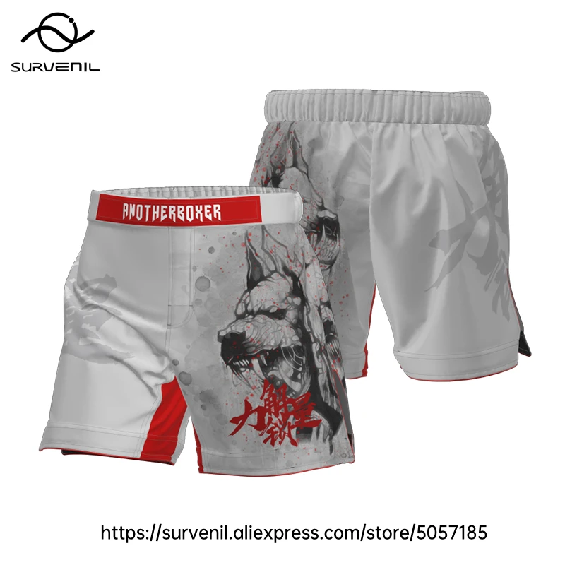 Professional MMA Shorts Elastic & Hook Loop Waist Combat Sports Muay Thai Boxing Training Pants Bjj Kickboxing Grappling Shorts
