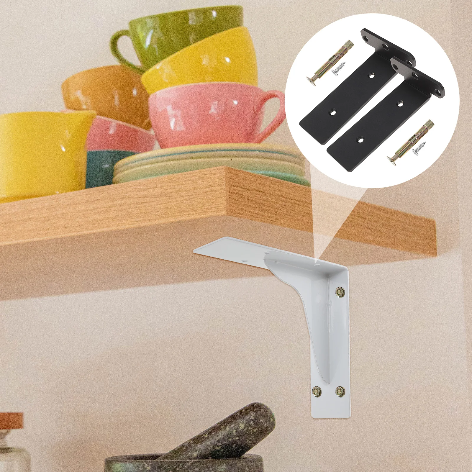 

2pcs 6 Inch Wall Mounted Brackets Heavy Duty Steel Floating Support Corner Brace Work Bench Brackets Steel Wall Shelf Holder