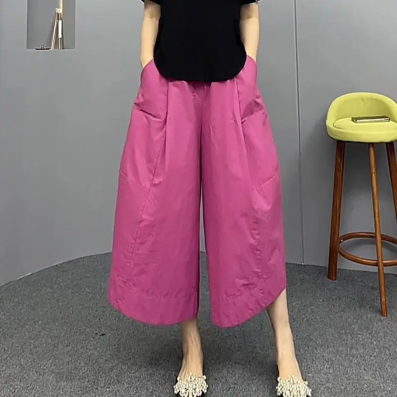 

quick-drying sunscreen bud wide leg pants women's summer thin loose and thin small eight-point straight-leg pants