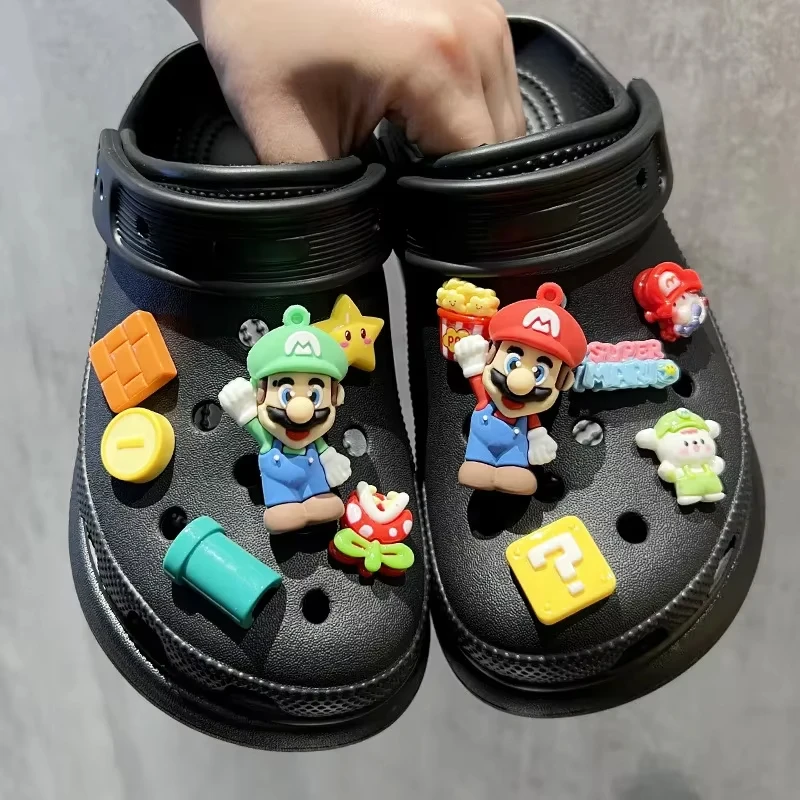 

New 3D JIBBITZ Mario Shoes Accessories For Clogs Cartoon Shoe Decoration Charms Holiday Party Favors Gifts