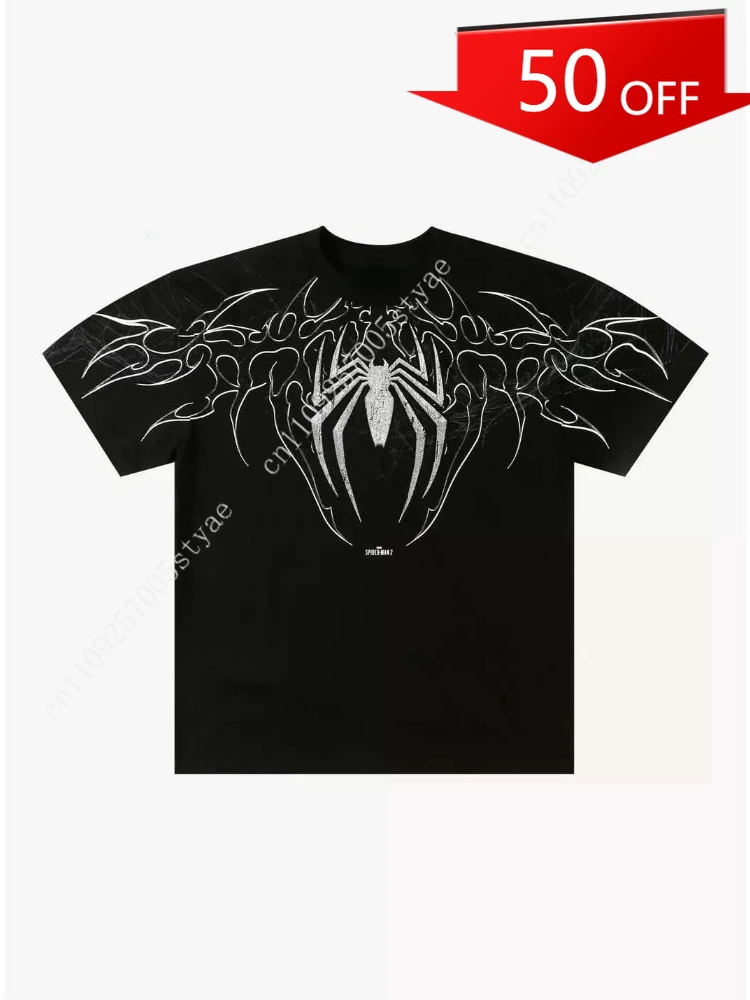2026Marvel Spiderman Venom Spider Logo Comic Graphic Marvel Fashion Men's and Women's Short Sleeve Plus Size Casual T-Shirts