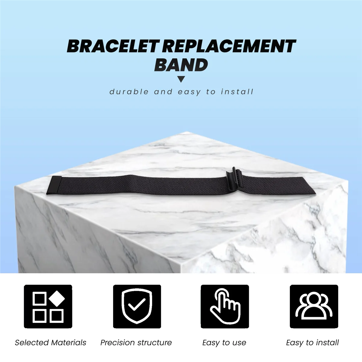 การเปลี่ยนสายรัดติดตามฟิตเนสสําหรับ Whoop 4.0 และ Whoop 3.0 สายรัดระบายอากาศแบบปรับได้สีดํา