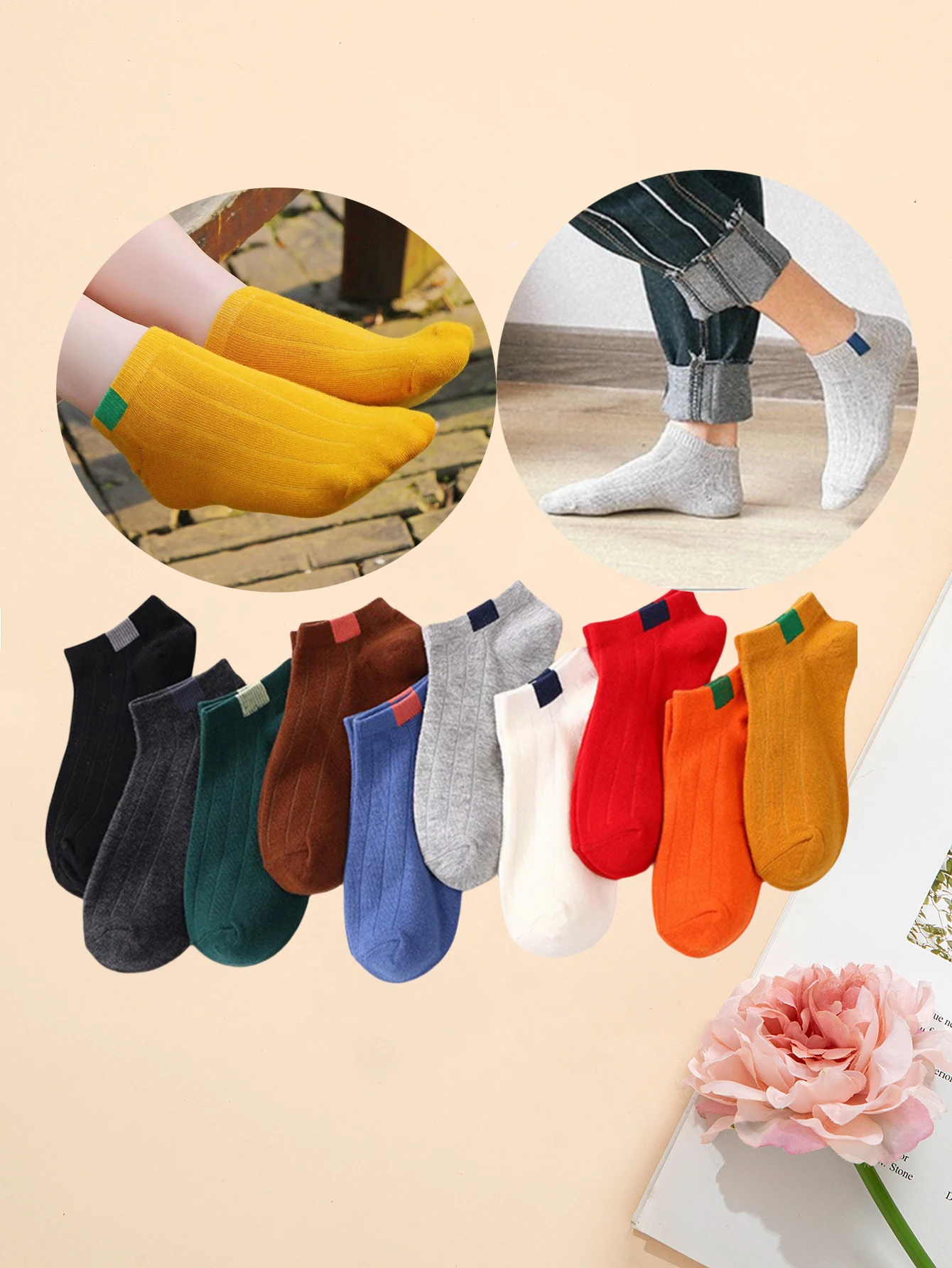 5/10 Pairs kids Low Socks Set With Pattern Fashionable boy girl Casual Versatile Style Comfortable Breathable Short Socks