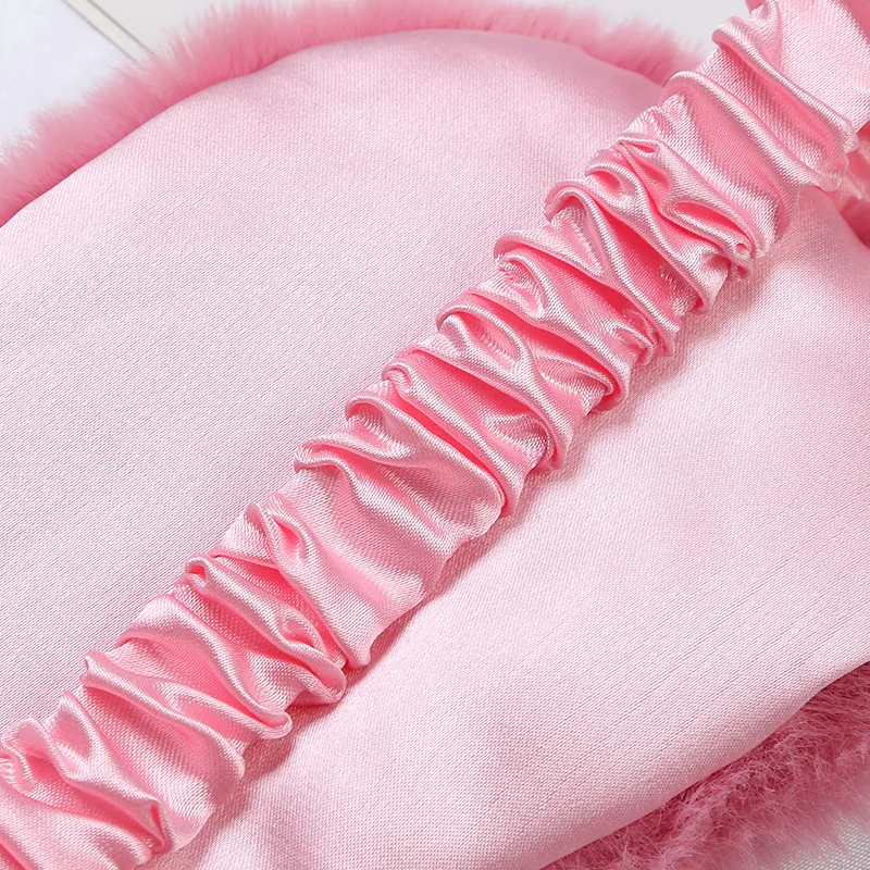 Soft Hairy Sleeping Mask Super Blocking Light Eye Mask Comfortable Travel Sleeping Aid Eyepatch Eye Shade Cover for Yoga Nap image 4