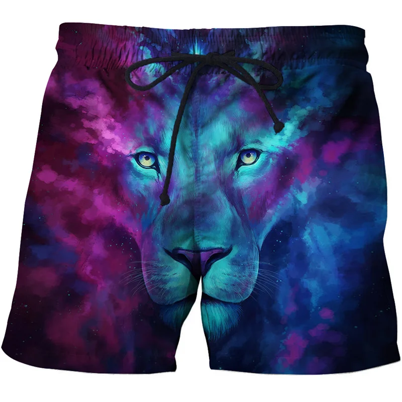 2023 New Summer Lion Graphic 3D Printed Shorts Pants Men Beach Shorts Casusal Fashion Homme Male Swim Trunks Ropa Hombre Shorts