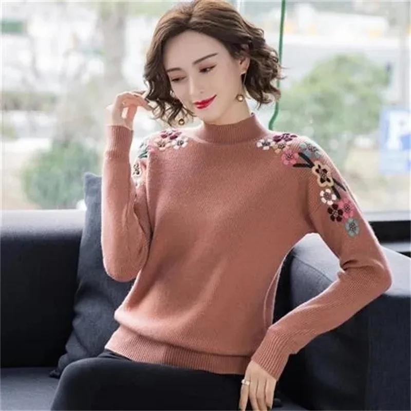 Heliar Women Fall Turtleneck Sweater Knitted Soft Pullovers Cashmere Jumpers Basic Soft Sweaters For Women 2024 Autumn Winter