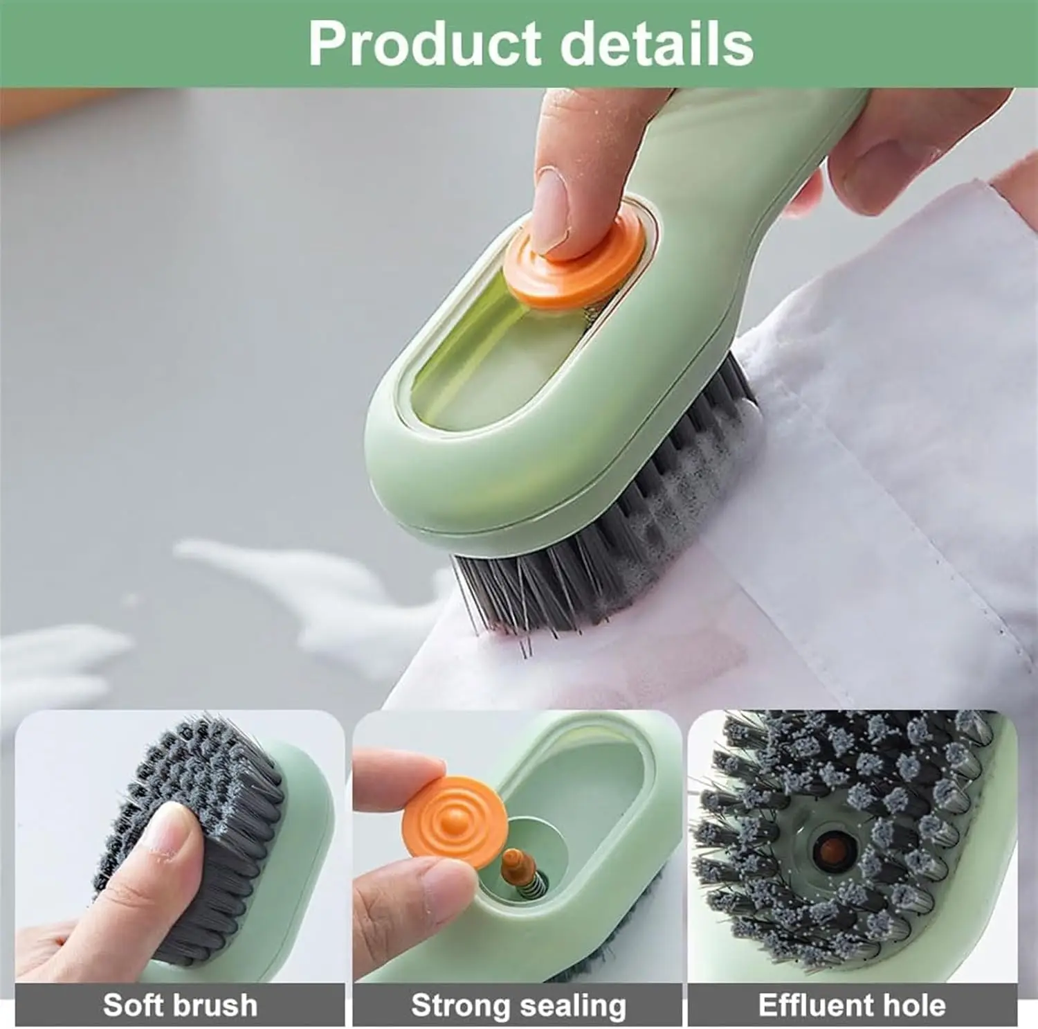 1/2PCS Multifunction Cleaning Shoe Brush Soft Automatic Liquid Shoe Brush Long Handle Clothes Soap Brush With Hook Clean Tool image 3