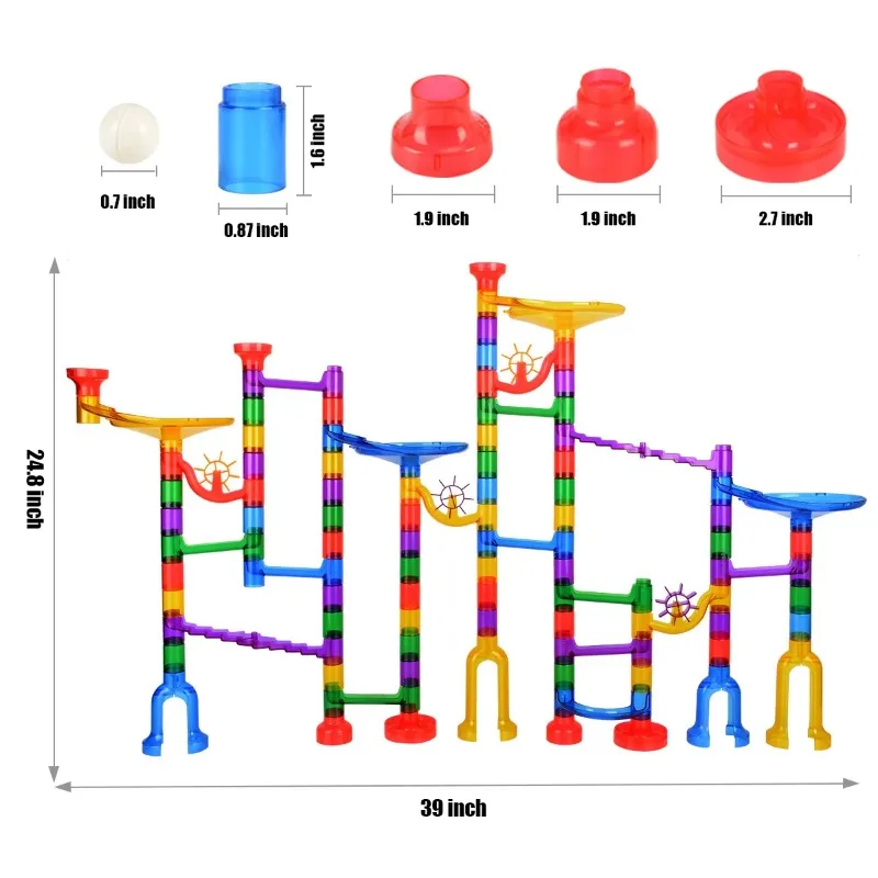 Spoorpijp Bouwstenen Voor Kinderen Bal Circuit Marmeren Race Run Doolhof Ballen Educatief Speelgoed Cadeau Voor Kinderen DIY Duploe Blokken