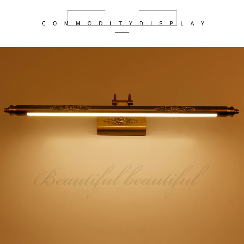 Mirror Light Retro Wall Lamp Bathroom Wall Light 50cm 70cm 90cm 70cm AC85-265V Indoor Lighting Room Decor Bedroom Wall Sconces