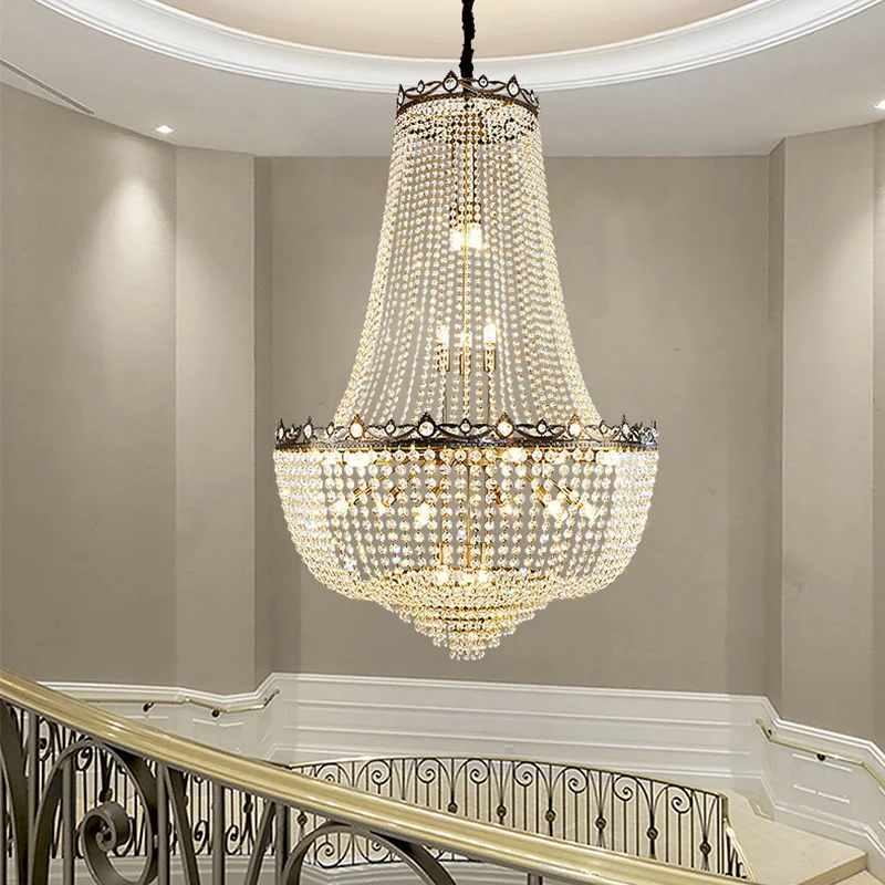 

Luxury Crystal Chandeliers Lustre Duplex Loft Home Decorate Ceiling Chandelier Pendant Lights for Living Dining Room Żyrandol