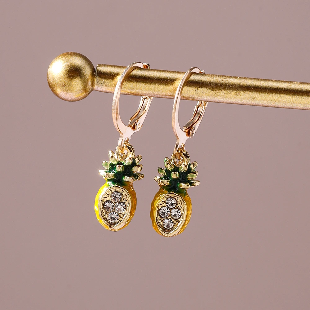 Aihua Cute Vegetables Fruit Earrings Mini Apple Banana Lemon Grape Chilli Corn Charm Earrings Women Jewelry Gifts
