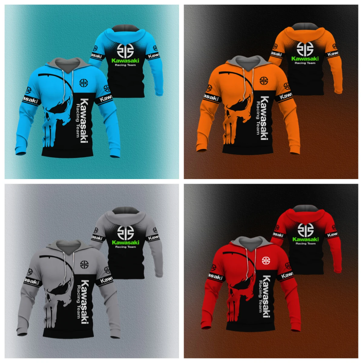 

2025 New Spring and Autumn Kawasaki Ninja Motorcycle Riding Off-Road Pullover Extreme Sports Adventure Unisex Hoodie