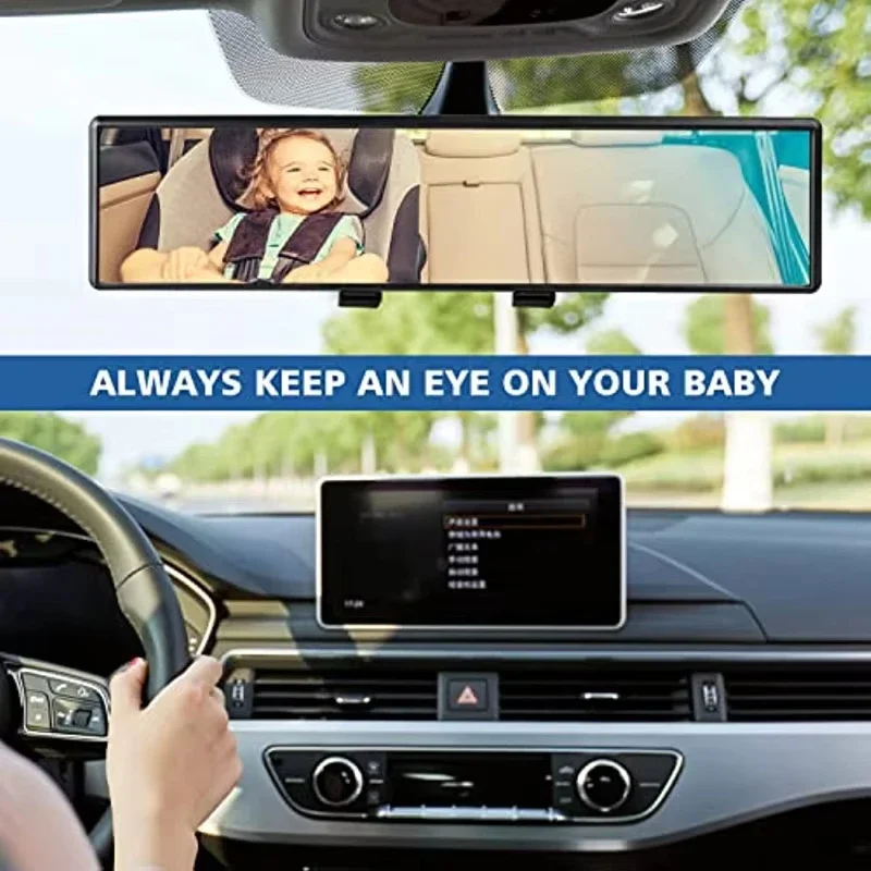Car Universal HD Wide Angle Rearview Mirror,Convex Anti-Glare Rearview Mirror, Baby Watching Large Field of View Rearview Mirror