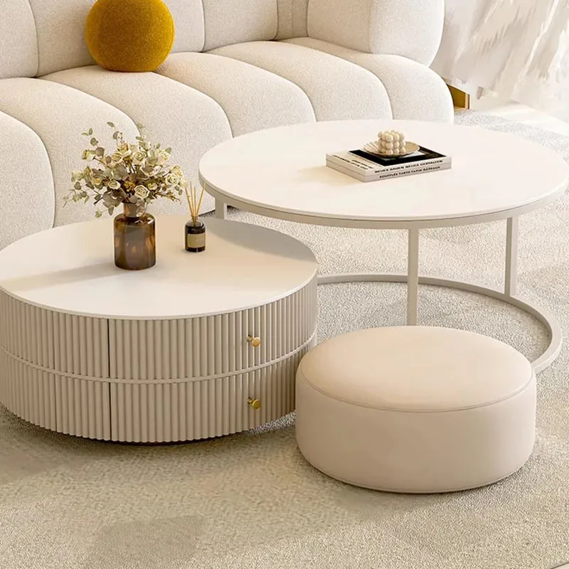 Dining Coffee Table Center White Round Console Modern Table Side Living Room Accent Muebles Para El Hogar Home Decorations