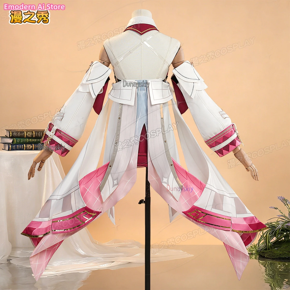 

DUNAYSKIY/Linnea Cosplay Costume Wig Dress Genshin Impact Role Play Uniform Outfit Adventurers' Guild Halloween Party Women Prop