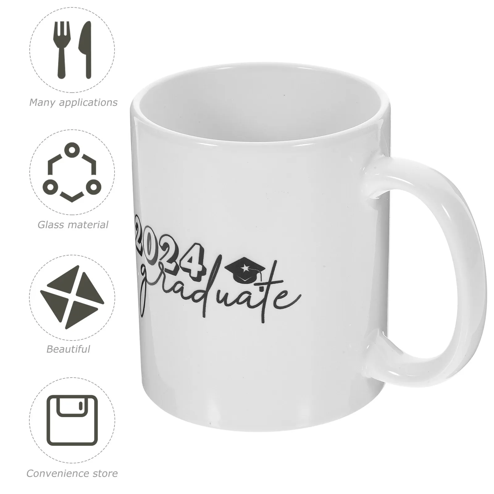 Graduation Gift Ceramic Coffee Mug Handle Milk Cup Graduation Season Class of 2024 Ceramic Mug for Office Home Decorative Cup