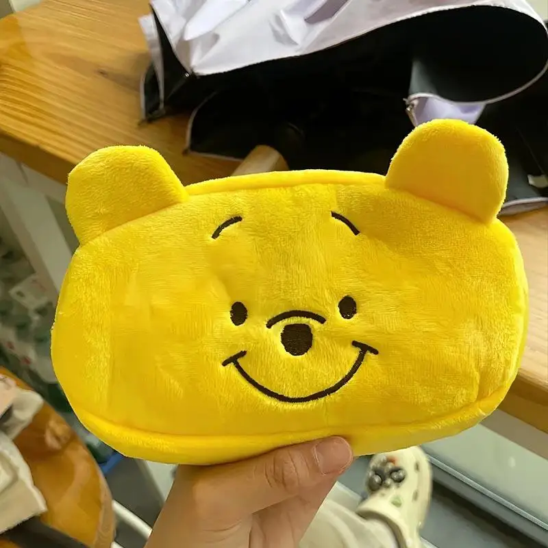 مقلمة ويني ذا بوه، منظم قرطاسية ذو سعة كبيرة لطلاب المدارس، حقيبة مكياج على شكل دب لطيف، حقيبة مستحضرات تجميل كبيرة الحجم #4