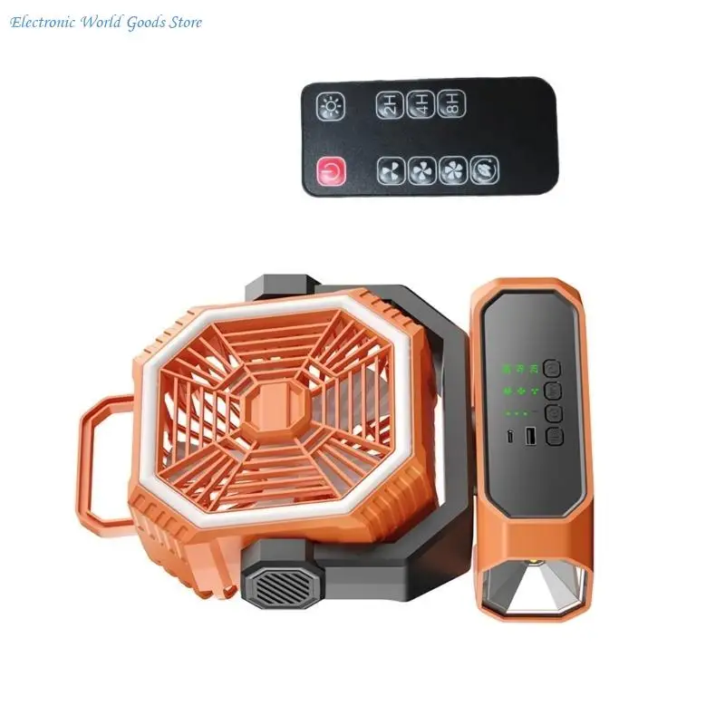A3PD Rechargeable Outdoor Misting Fan 20000mAh 10000mAh with LED Light and Remote for Camping Adventure