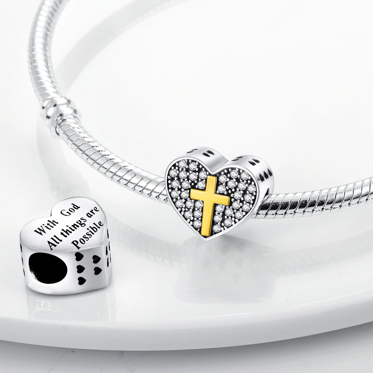 Silver Plated Colorful Love Heart Shape Charm Beads Lover Girl Boy Dangle Fit Bracelet Necklace Jewelry Marking