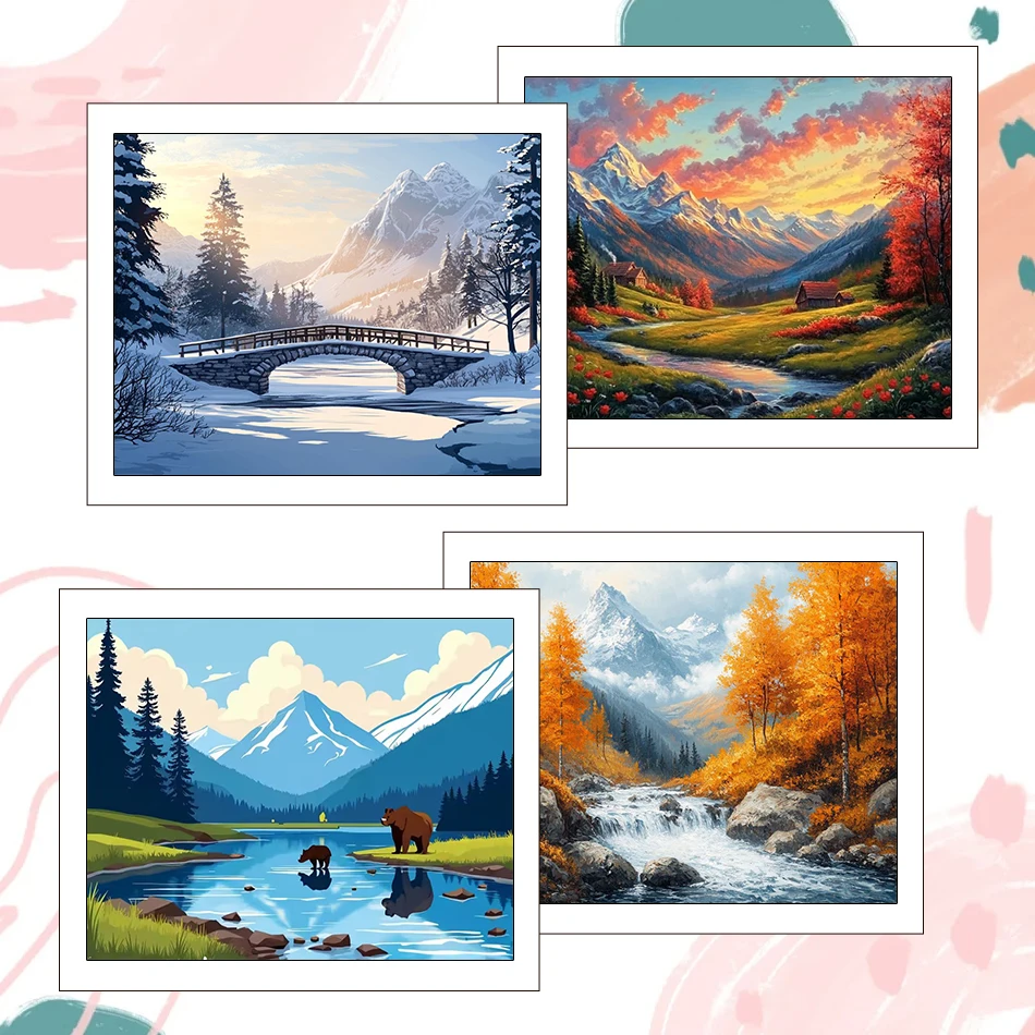 

RUOPOTY Painting By Number Adults Landscape 40X50cm Coloring By Numbers Picture Drawing Paint Kit On Canvas Acrylic Paints Gifts