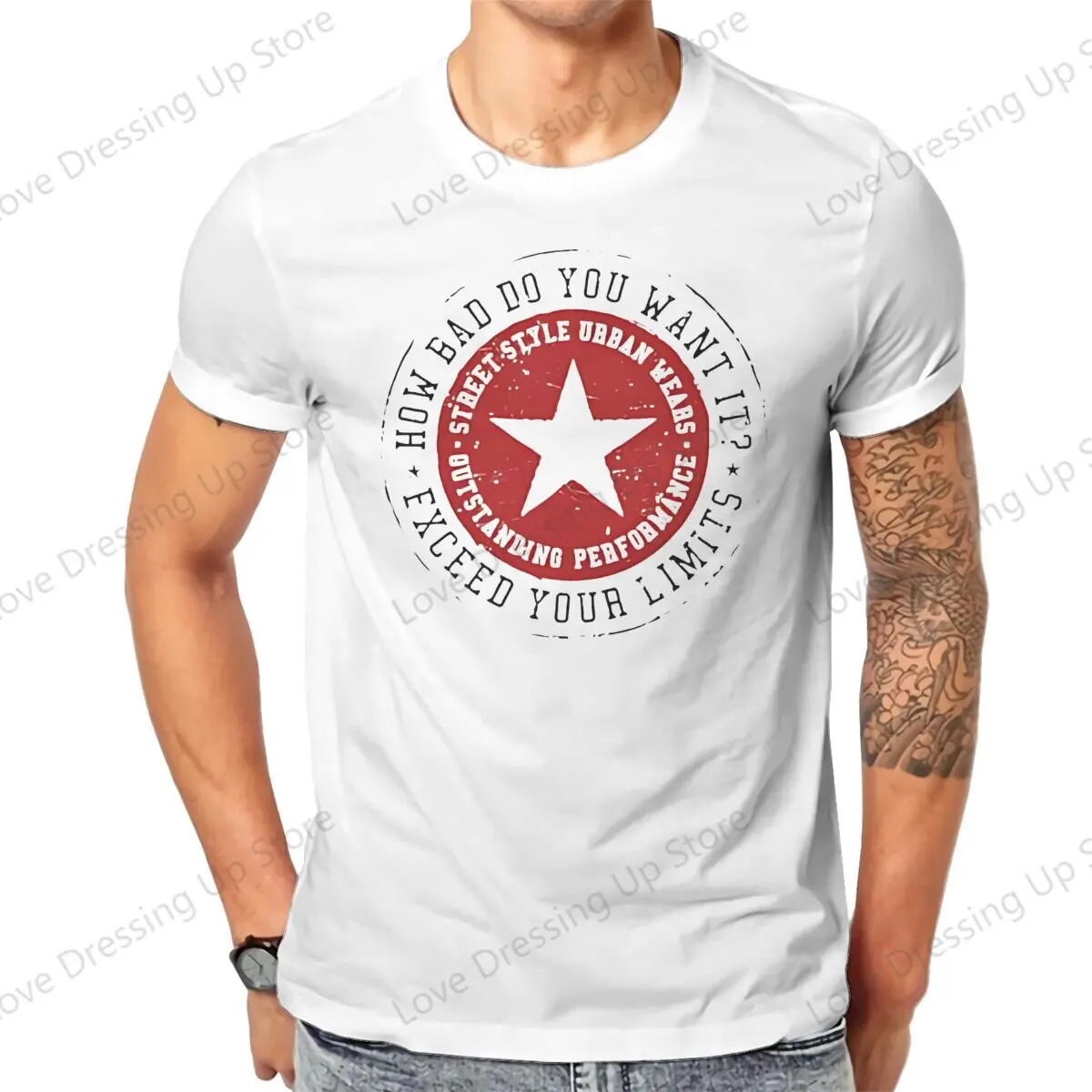 100%Pure Cotton Casual Men T-Shirt Five-Pointed Star Letter Print Design Short sleeve Tshirts Harajuku Tee Funny Tops
