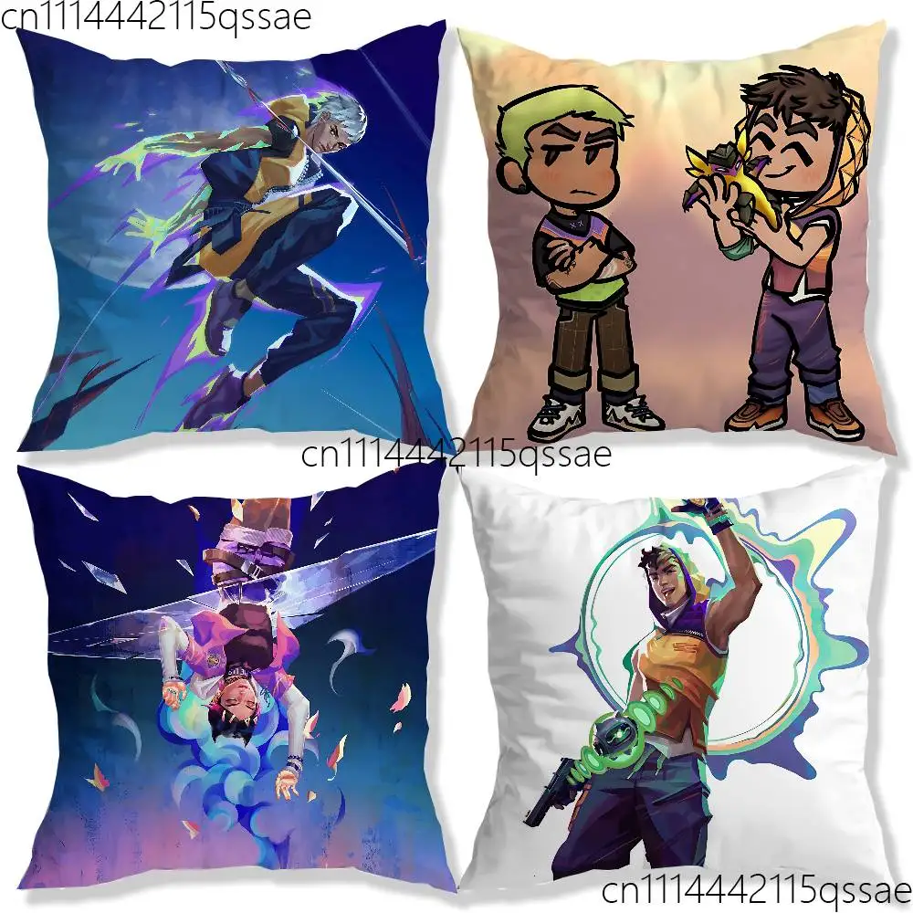 Miks V-ValorantS Game Pillow Case Square Bedroom Sofa Leisure Comfort Cushion Car Home Decoration