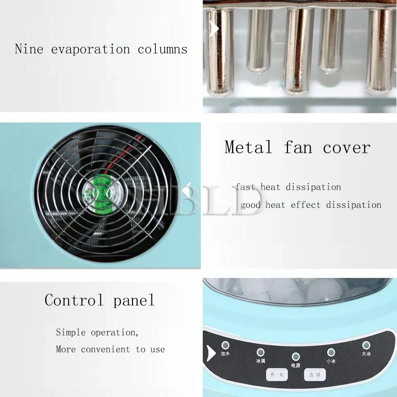 ماكينة صنع الثلج المحمولة لسطح المكتب فضية صغيرة دائرية متعددة الوظائف ماكينة تشكيل مكعبات الثلج التجارية