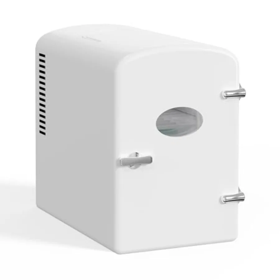 

6L Portable Mini Fridge with Observation Window Warmer and Cooler 9 Cans Compact Refrigerator 100% Freon-Free and Eco Friendly