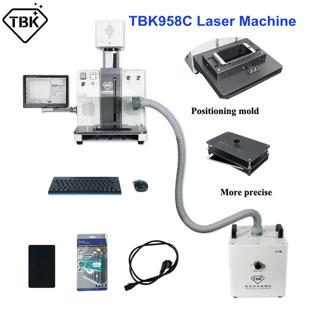 TBK 958C 958B 958A macchina per incisione Laser automatica per IPhone 15 14 13 12 11 Pro Max Xs Max coperchio posteriore separatore di vetro